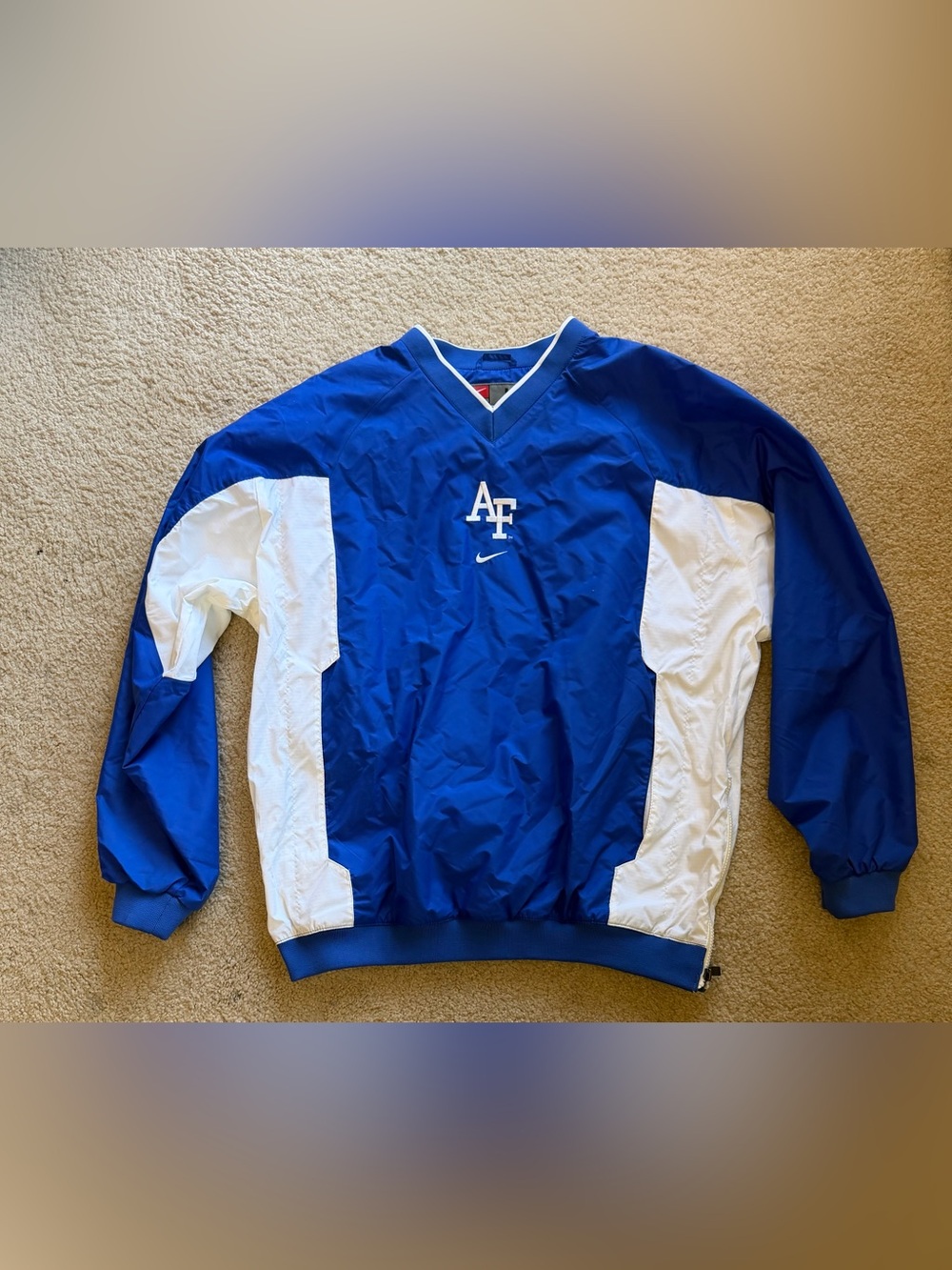 Nike Air Force Falcons Vintage Sideline V-Neck Pullover Windbreaker Large